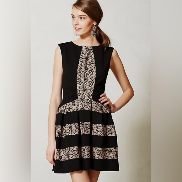 Anthropologie | Eva Franco | Strata Floral Lace Fit & Flare Dress - Picture 1 of 9